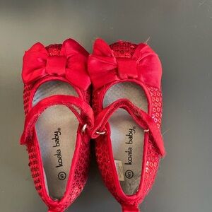 Koala Kids Sparkling Red Bow Dress Shoes